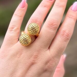 Double Ball Statement Ring